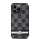 DKNY Leather Checkered Mono Pattern dėklas skirtas iPhone 14 Pro, juodas