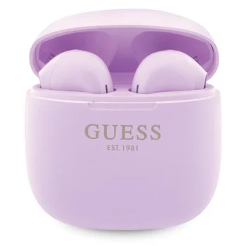 Belaidės ausinės Guess Classic EST Logo TWS GUTWST26PSU, violetinės
