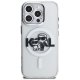 Karl Lagerfeld IML Glitter Karl & Choupette MagSafe Case for iPhone 16 Pro Max, Clear