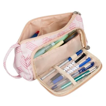 Maaleo Two-Compartment School Pencil Case, Pink