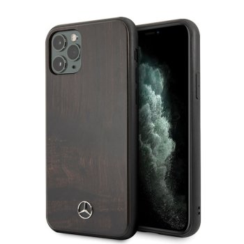 Mercedes dėklas iPhone 11 Pro telefonui Wood Line Rosewood, rudas