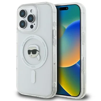 Karl Lagerfeld dėklas iPhone 16 Pro su MagSafe, White