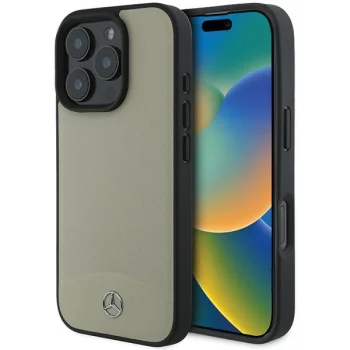 Mercedes dėklas iPhone 16 Pro Max telefonui su MagSafe, smėlio spalvos