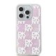 DKNY Liquid Glitters Checkered dėklas, skirtas iPhone 15 Pro, baltas