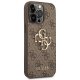 Guess 4G Big Metal Logo dėklas, skirtas iPhone 14 Pro, rudas