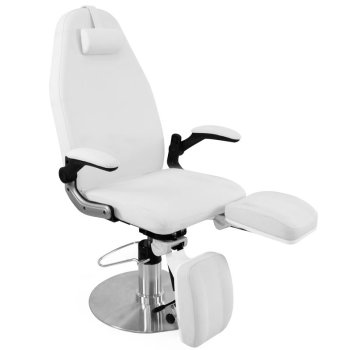Azzurro 713A hidraulinis pedikiūro krėslas, baltas