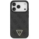 Dėklas iPhone 18 Pro / 17 Pro Guess Leather 4G Triangle Strass MagSafe, juodas