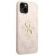 Guess 4G Big Metal Logo dėklas iPhone 15 Plus / 14 Plus, rožinis