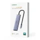 Ugreen CM511 6-in-1 USB-C šakotuvas (HDMI, 3x USB 3.0, SD/TF) - pilkas