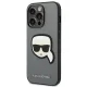Karl Lagerfeld Saffiano Karl\'s Head Patch dėklas iPhone 14 Pro Max - sidabrinis