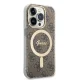 Guess rinkinys iPhone 14 Pro dėklas ir MagSafe įkroviklis GUBPP14LH4EACSW, rudas