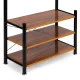 ModernHome pastatoma drabužių kabykla su 3 lentynomis, 18 kabliukų, juoda