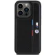 BMW Perforated Tricolor Line dėklas telefonui iPhone 15 Pro, juodas