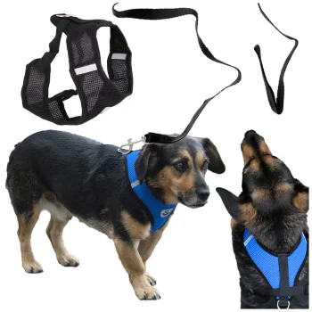 Adjustable No-Pull Dog Harness and Leash Set XL, Reflective Breathable Vest