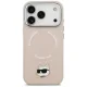 Karl Lagerfeld Choupette Pin MagSafe dėklas iPhone 17 Pro, rožinis