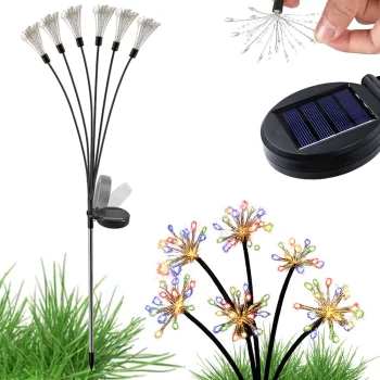 Solarinis sodo LED šviestuvas Kiaulpienė, daugiaspalvis, 70cm (2 vnt.)