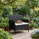 Dvivietė sodo sofa su pagalvėle MultiGarden 144659, juoda