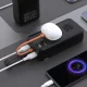 Išorinė baterija Wozinsky W8-B 30000 mAh 30W su žibintuvėliu, juoda