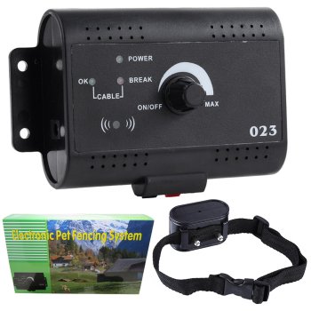 Electronic Dog Fence and Collar System, 300m, Black