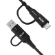 Wozinsky WNBAA 4-in-1 USB-C / USB-A / Lightning laidas, 60W, 1m, juodas