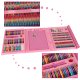 Art Drawing Set in a Suitcase, 208 pcs, Pink
