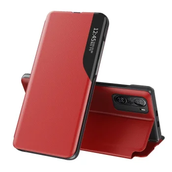 Atverčiamasis dėklas Xiaomi Poco F3 / Redmi K40 su stovo funkcija, raudonas