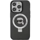 Karl Lagerfeld dėklas iPhone 15 Pro telefonui Ring Stand MagSafe, juodas