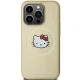 Hello Kitty dėklas iPhone 14 Pro Max telefonui Leather Kitty Head MagSafe, auksinis