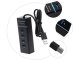 4 prievadų USB 3.0 šakotuvas, juodas