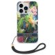 Guess Flower Strap dėklas iPhone 14 Pro telefonui su dirželiu, mėlynas