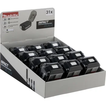 Sukimo antgalių komplektas Makita Impact Black E-03090, 31 vnt., 12 vnt. stendas