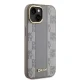 DKNY Leather Checkered Mono Pattern MagSafe dėklas iPhone 14, smėlio spalvos