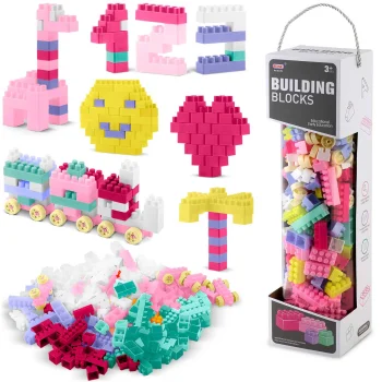 Ricokids RK-761 Didelis kaladėlių rinkinys, 300 detalių, pastelinės spalvos