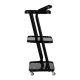 Beauty Trolley PRO INK 6701 with 3 Glass Shelves, Black