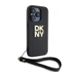 DKNY dėklas, skirtas iPhone 15 Pro su riešo dirželiu, juodas