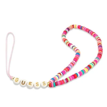 Guess Heishi Beads telefono juostelė, įvairiaspalvė rožinė