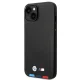 BMW iPhone 14 Case Leather Stamp Tricolor, Black