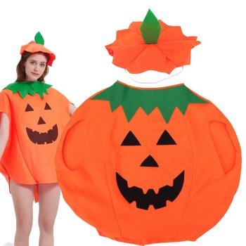 Adult Pumpkin Costume for Halloween, Unisex Fancy Dress Party Outfit