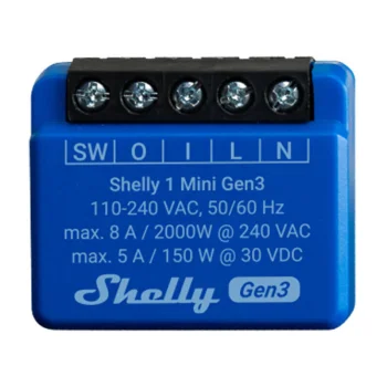 Išmanusis valdiklis Shelly 1 Mini Gen3, WiFi / Bluetooth