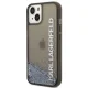 Karl Lagerfeld Liquid Glitter Elong dėklas, skirtas iPhone 14, juodas