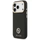 Guess Grained Strass Logo MagSafe dėklas iPhone 17 Pro telefonui, juodas