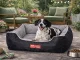 Minkštas veliūrinis šuns gultas, stačiakampis, 65x55 cm, pilkas