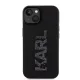 Karl Lagerfeld dėklas iPhone 15 telefonui 3D Logo Glitter, juodas