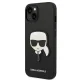 Karl Lagerfeld Saffiano Karl\'s Head Patch dėklas iPhone 14 / 15 Plus, Juodas