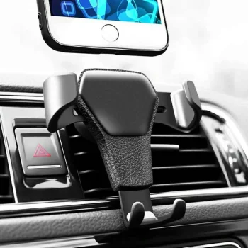Gravitacinis automobilinis telefono laikiklis į groteles, juodas