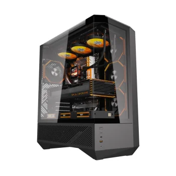 Darkflash DY460 kompiuterio korpusas su 4 ARGB ventiliatoriais, juodas
