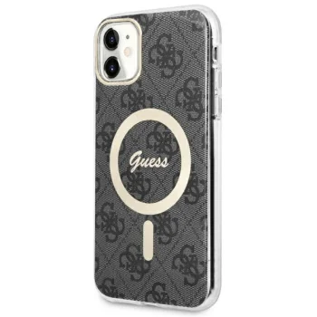 Guess dėklas iPhone 11 telefonui 4G MagSafe, juodas