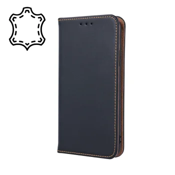 Apple iPhone 17 Pro 6.3'' Genuine Leather Wallet Phone Cover, Black