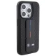 BMW Grip Stand Smooth & Perforated dėklas iPhone 15 Pro su stovu, juodas