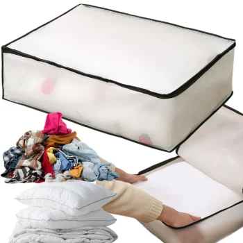 Drabužių ir patalynės dėklas-organizatorius su užtrauktuku XL 60x45x30cm